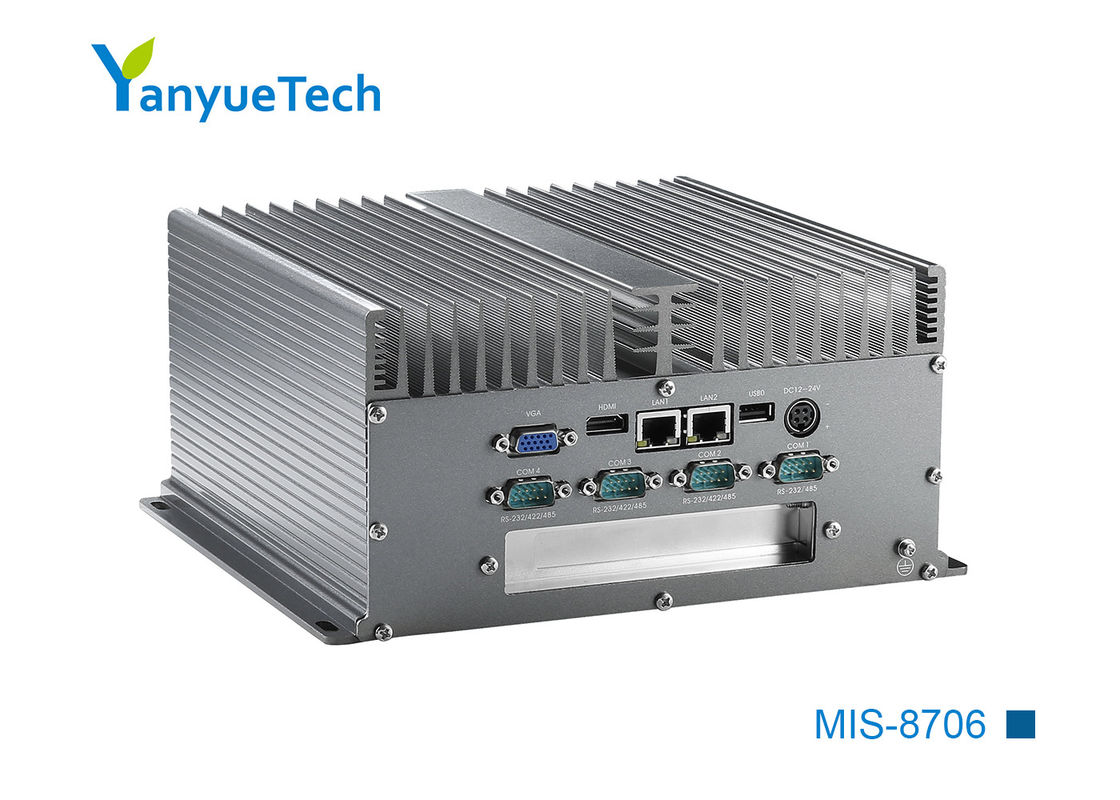 Brachte alles Fanless eingebettete Kasten MIS-8706 IPC-Aluminiumbrett I7 3520M Reihe 6 USB CPUdoppelnetz-6 1 PCI-Erweiterung an